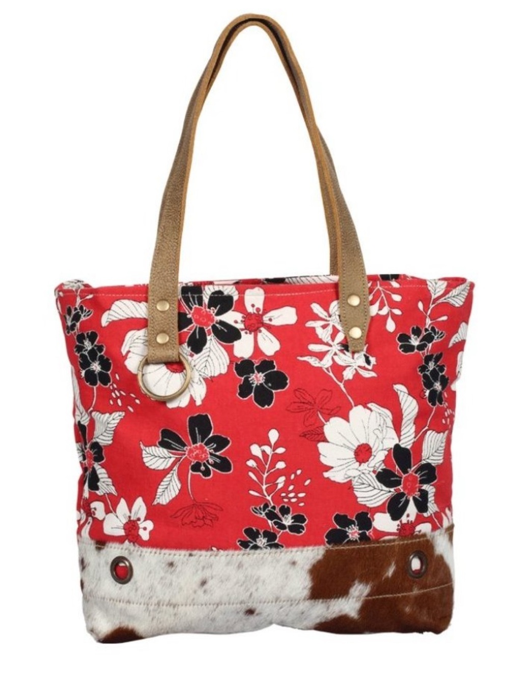 Myra Coral Flower with hair on detail Tote Bag